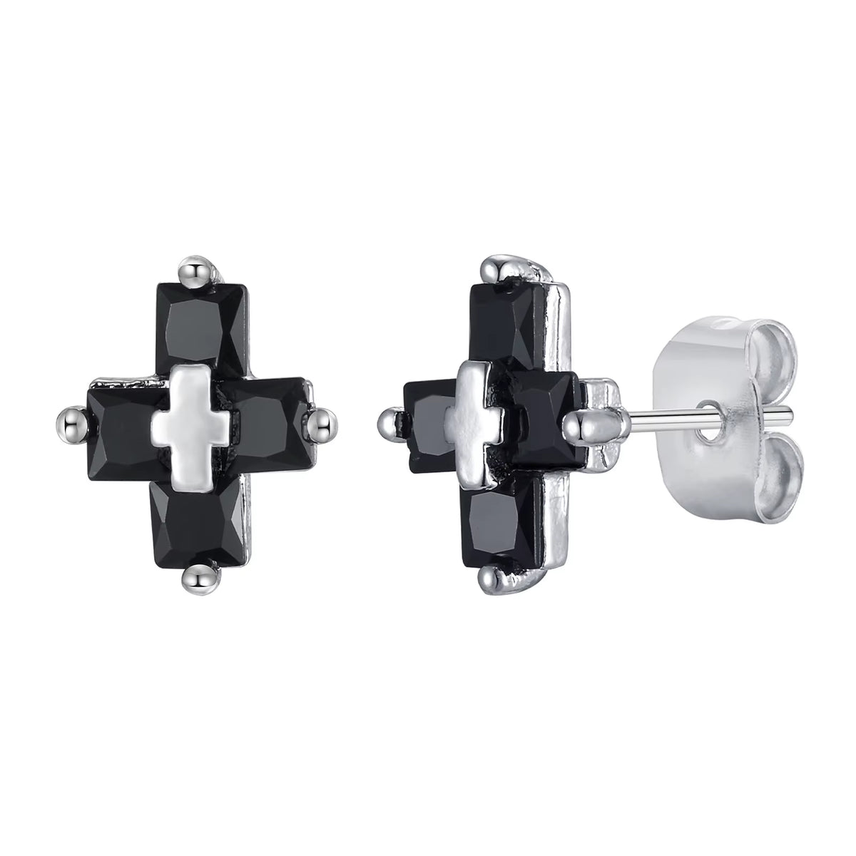 Double Cross Stud Earrings